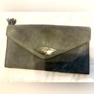 White house Black market clutch bag - gray suede